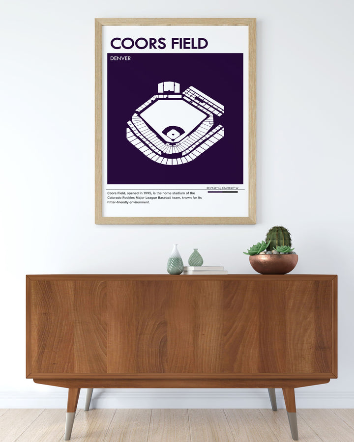 Stunning COORS FIELD print capturing the vibrant atmosphere of a Colorado Rockies game ideal for decorating a sports enthusiasts room or as a unique gift for Rockies fans and MLB lovers who appreciate detailed stadium artwork