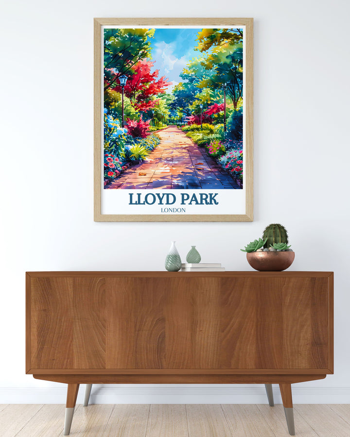 Framed print of Lloyd Park London highlighting the vibrant rose garden. An exquisite piece of art for any room. Capture the essence of East Londons green spaces. A must have for art lovers and travel enthusiasts. Ideal for gifts or personal collections.