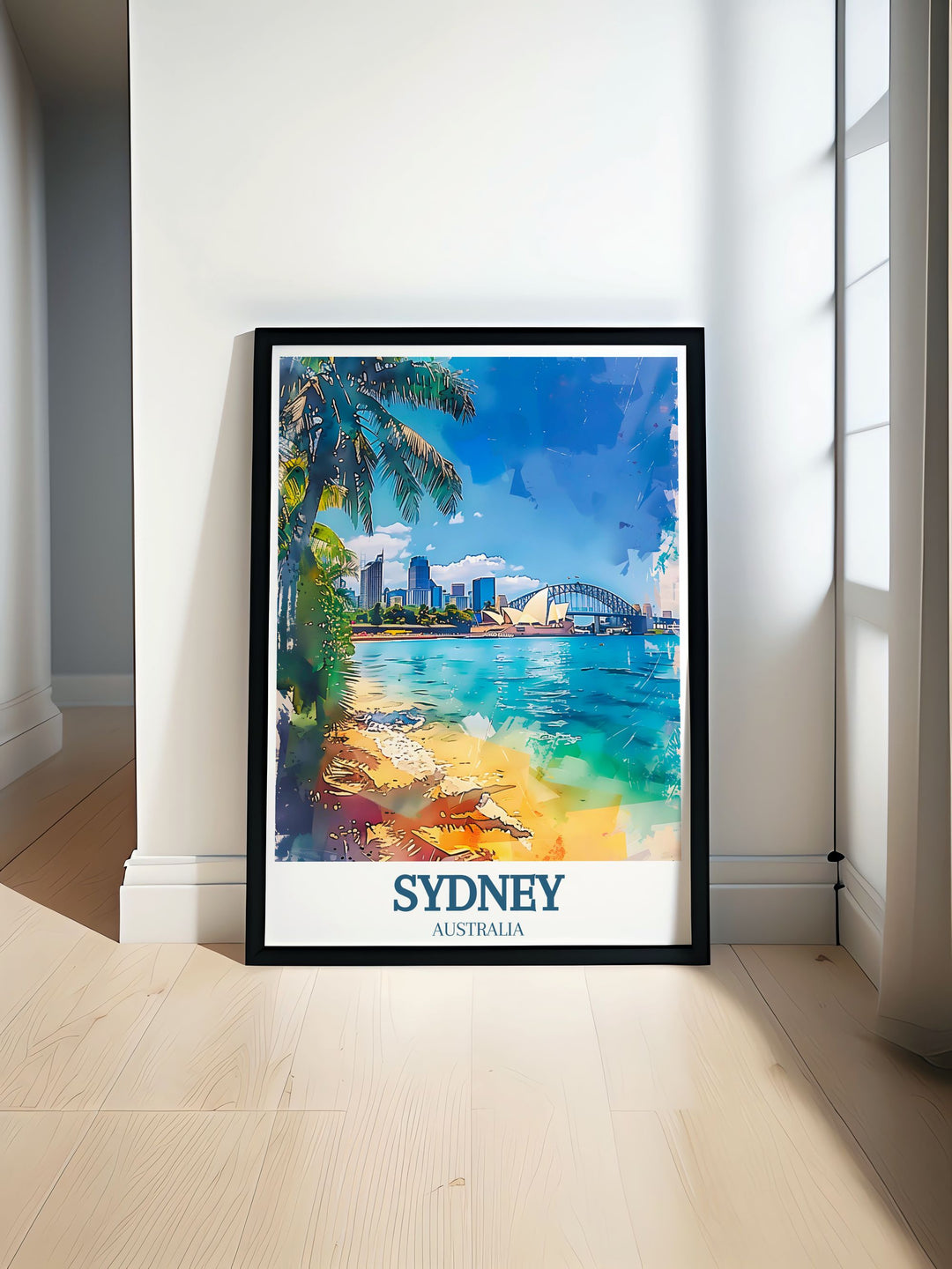 Beautiful Sydney Opera House and Sydney Harbour Bridge artwork capturing the iconic landmarks of Australia perfect for adding a touch of elegance and charm to your home decor or as a unique gift for travel enthusiasts and art lovers