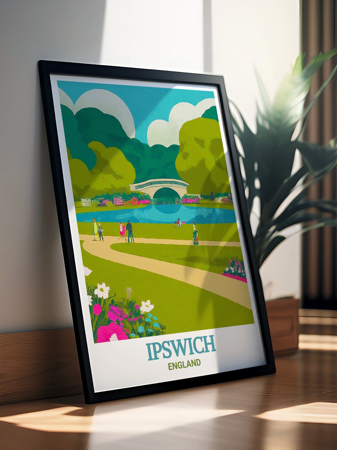 Holywells Park wall art is a stunning addition to your home decor offering modern prints that capture the beauty of Ipswich. These elegant pieces are ideal for anyone looking for UK wall art or a perfect Ipswich travel gift.