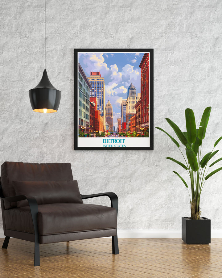 Canvas art depicting the historical significance of Detroit, capturing the spirit of Motor City and its rich cultural heritage.