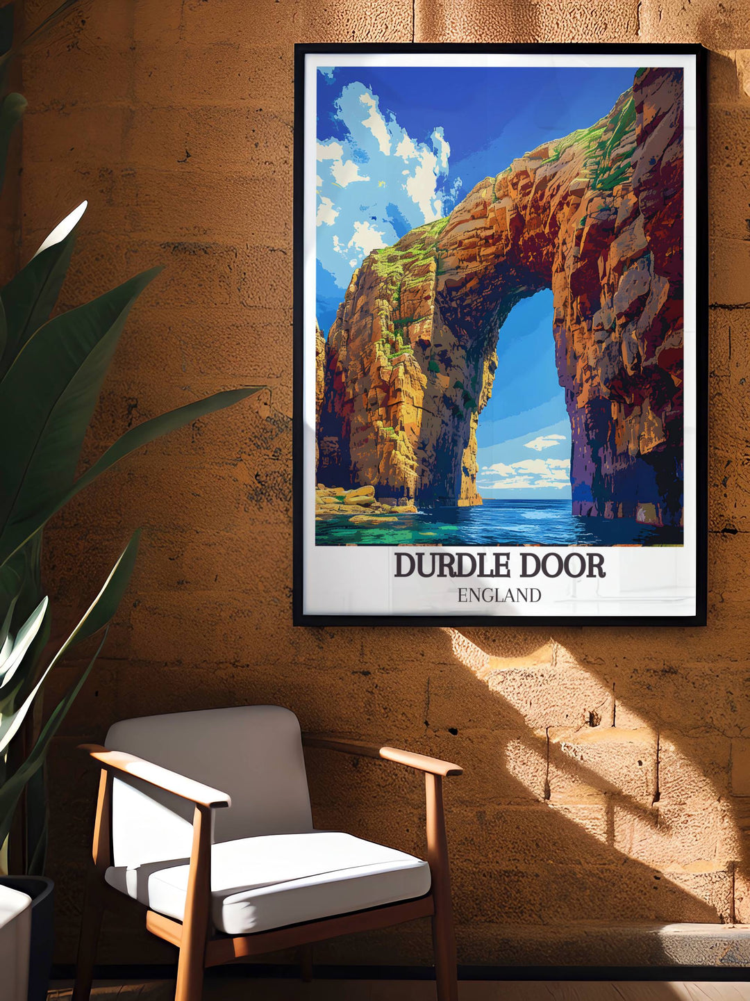 Durdle Door Arch Dorset artwork capturing the majestic beauty of the Jurassic Coast perfect for posters prints and home decor adding a touch of natural elegance to any room ideal for travel lovers and those seeking unique and meaningful gifts.