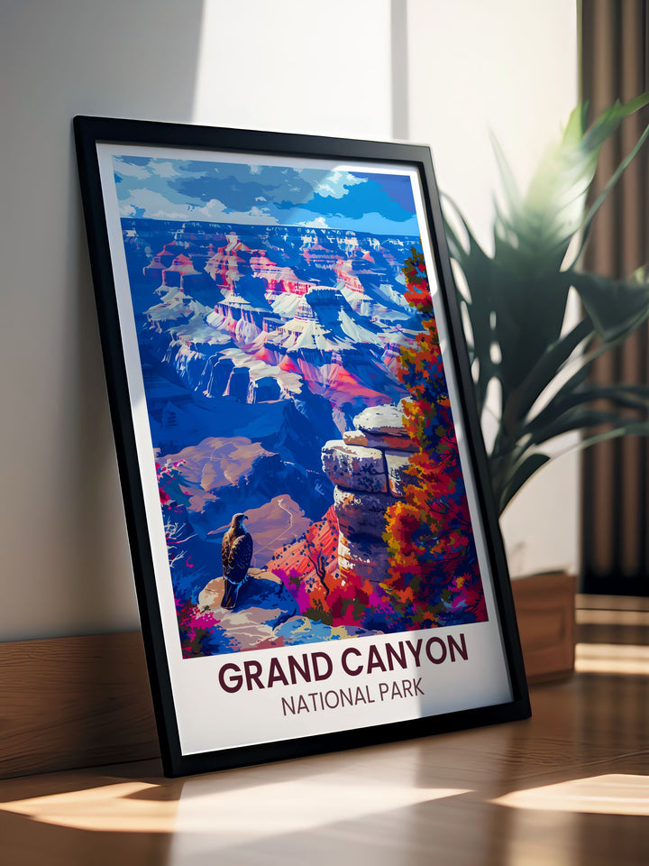 Grand Canyon Print featuring the breathtaking views of the South Rim along with stunning National Park Prints and retro travel posters perfect for any space