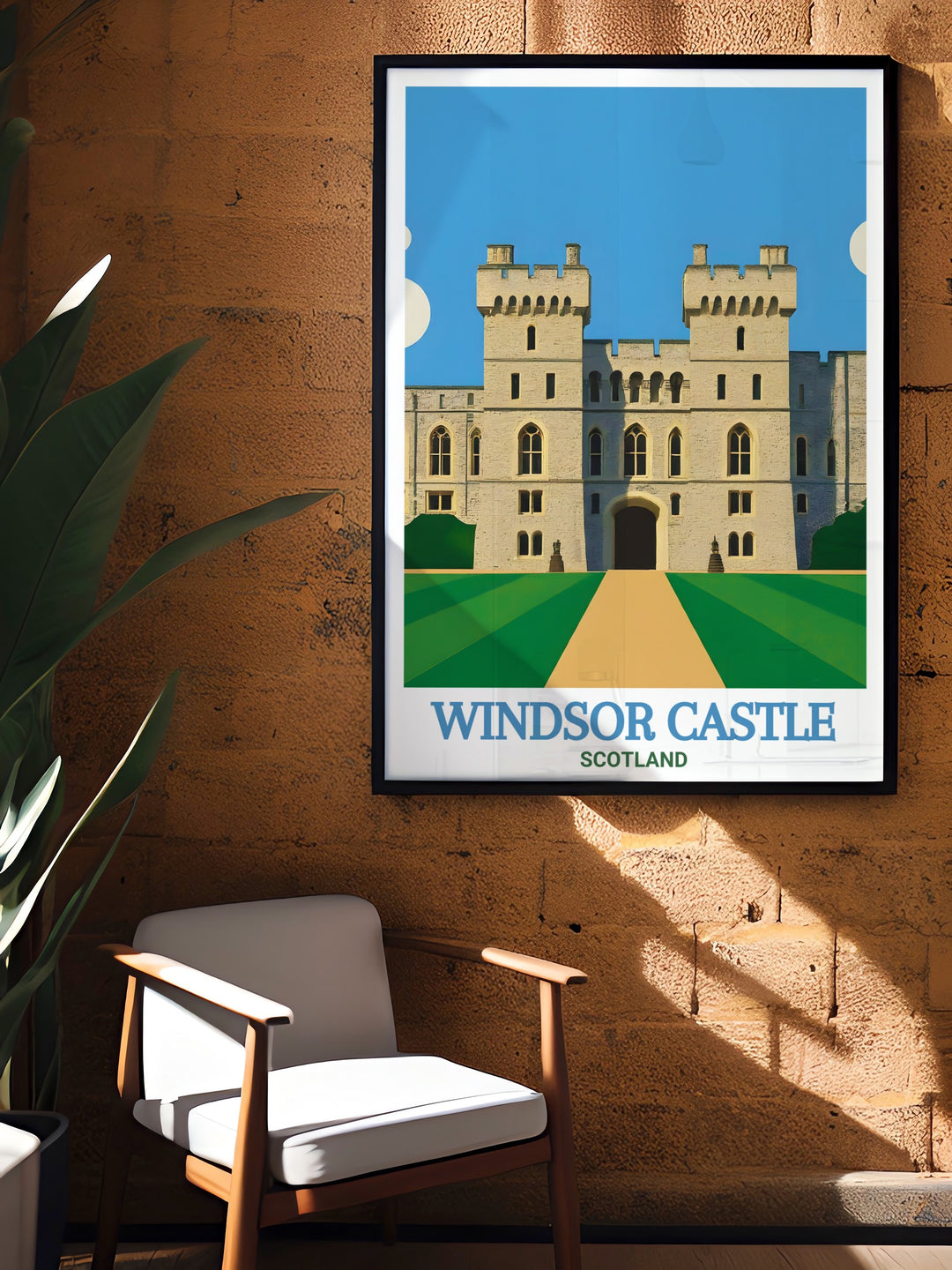 This Windsor Castle poster is an elegant way to showcase one of Englands most iconic landmarks. Perfect for history enthusiasts and travel lovers, this art print is a sophisticated addition to any space, offering a glimpse into the rich history of the UK.