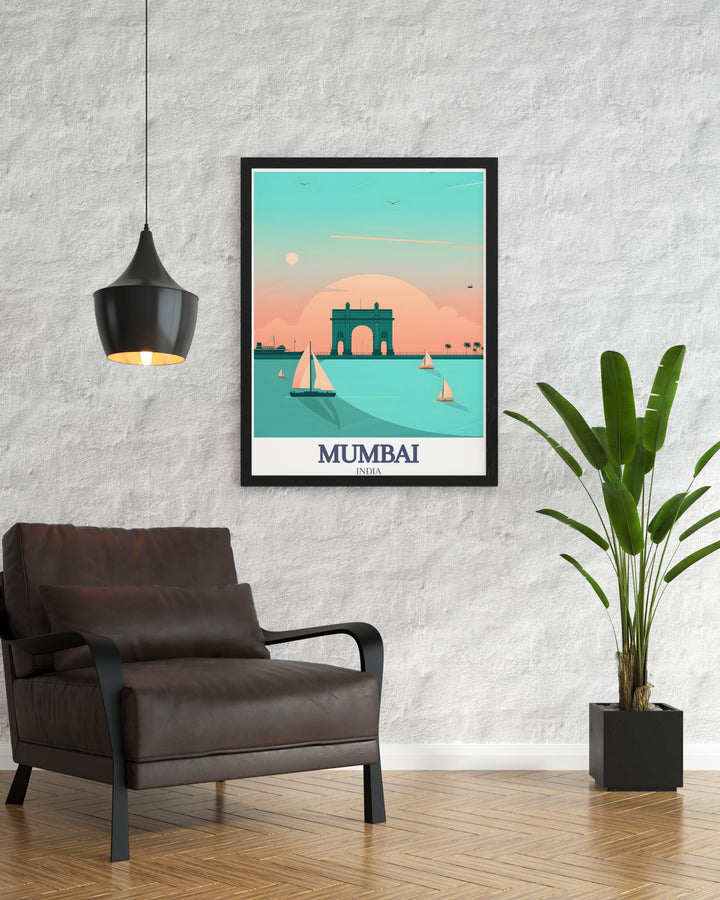 Bring the beauty of Mumbais coastline into your space with this Arabian Sea Framed Art. The artwork captures the peaceful waves of the Arabian Sea alongside the grand architecture of the Gateway of India, making it a perfect gift for ocean lovers and travelers.