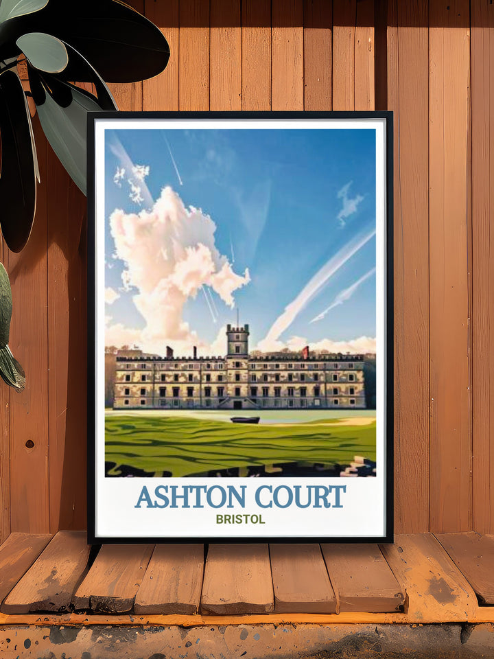 Ashton Court Mansion Framed Prints are the perfect addition to any home decor, bringing the excitement of mountain biking and the beauty of Bristols landscape into your living space. A great gift for cycling enthusiasts and nature lovers alike.