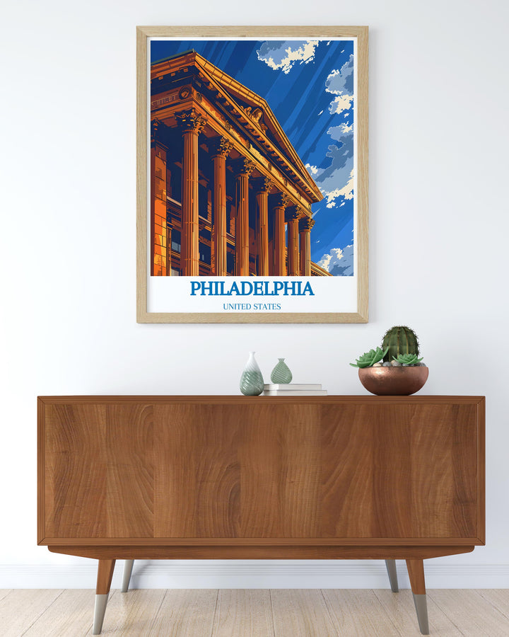 Elegant Philadelphia Museum of Art framed print capturing the beauty and grandeur of this historic institution