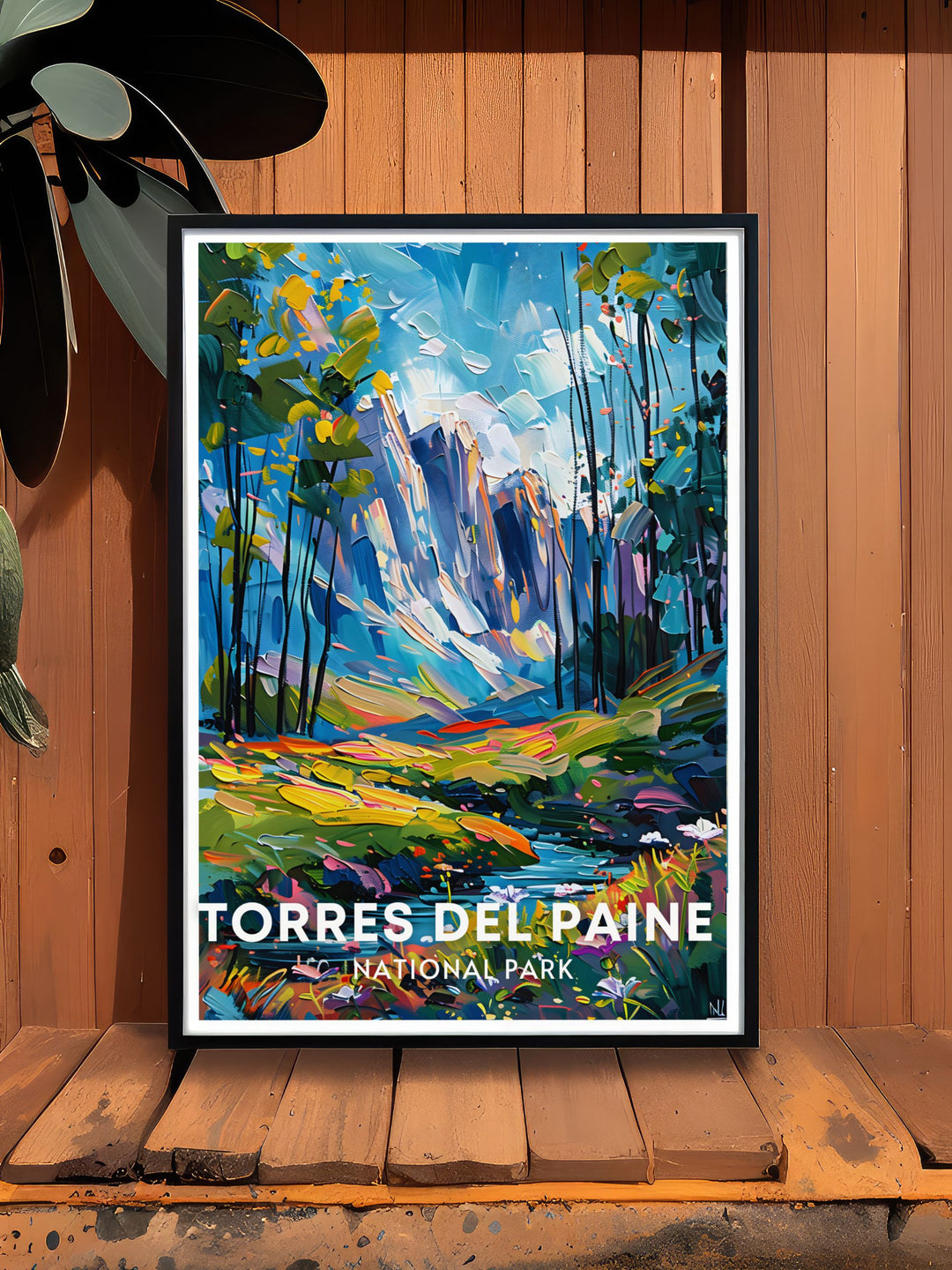 Glaciar Gray vintage print capturing the stunning landscapes of Torres Del Paine National Park in Patagonia Chile. This artwork is perfect for those who appreciate the beauty of nature and want to bring a piece of South America into their home