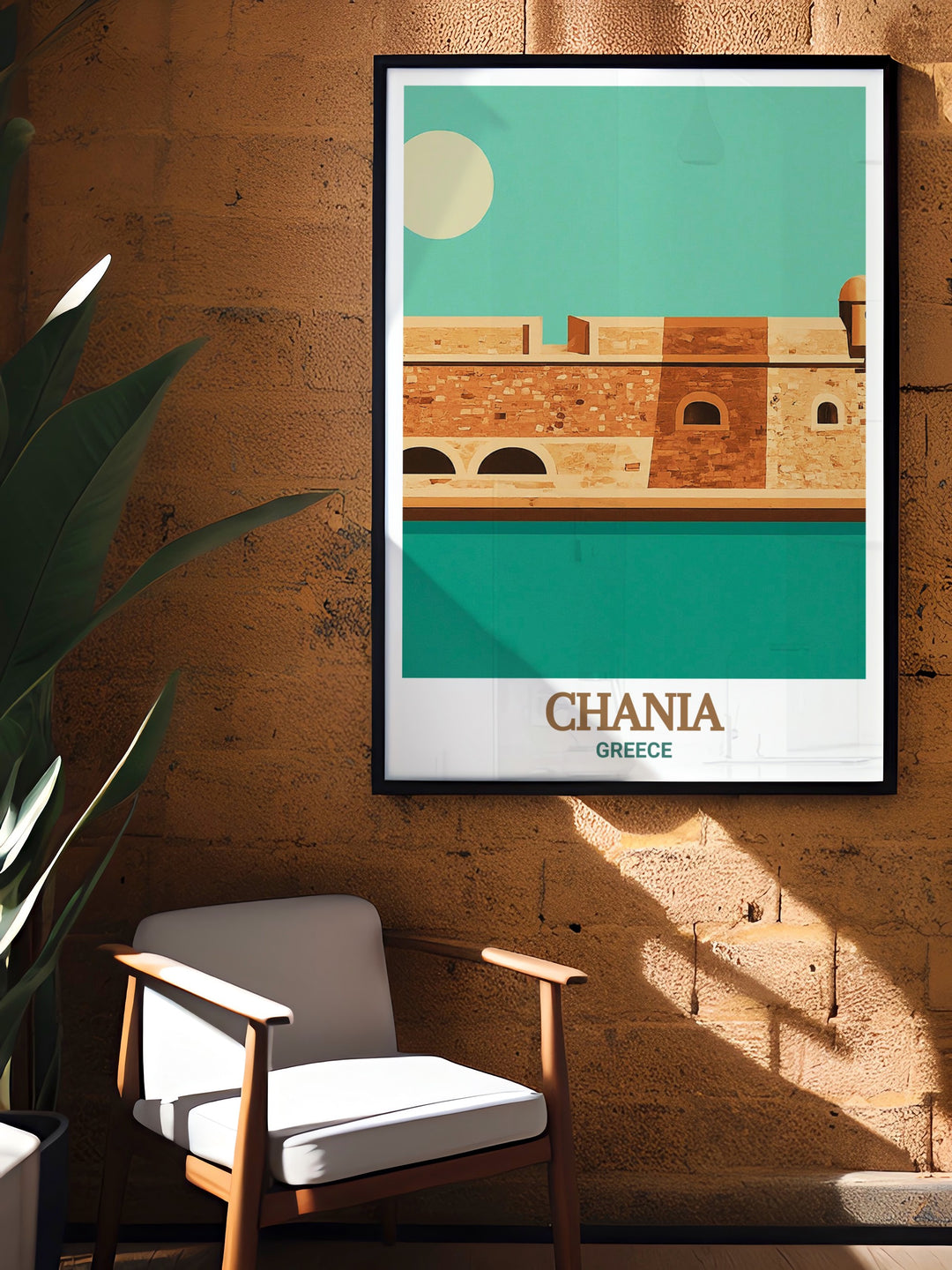 Transport yourself to the shores of Crete with this canvas art, depicting the impressive Firkas Fortress and the tranquil waters of Chania. Perfect for creating a calming and inviting atmosphere in any space.