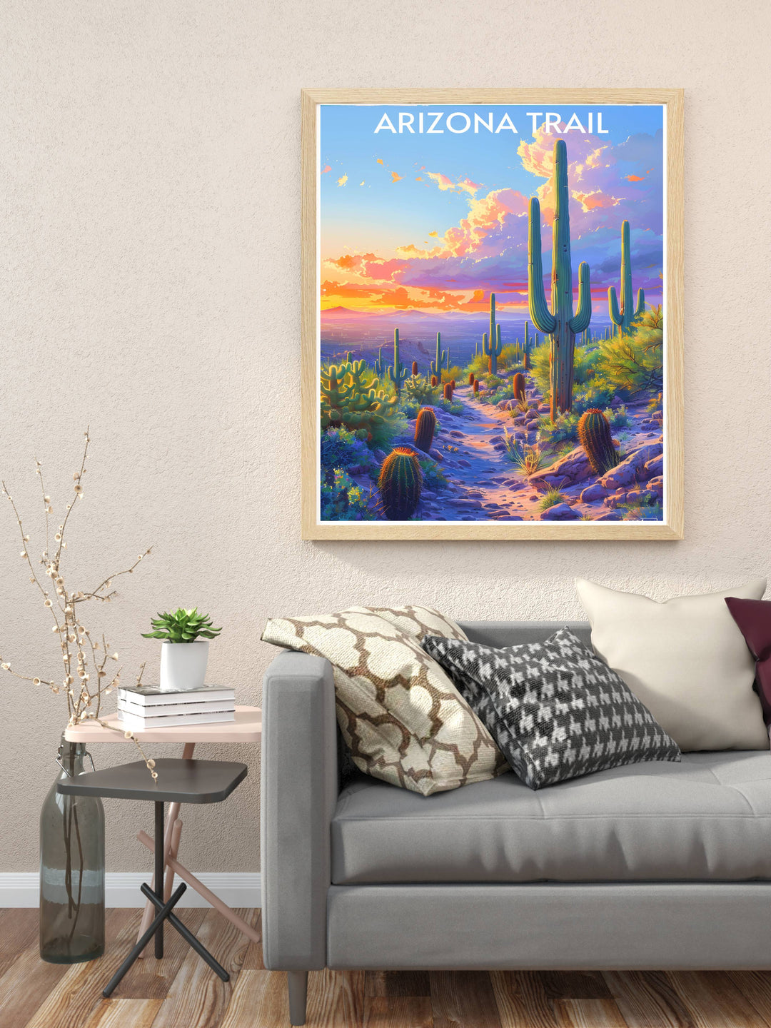 Framed print of Saguaro National Park capturing the majestic beauty of the desert landscape a timeless piece of art for any decor perfect as a gift for hikers and nature enthusiasts.