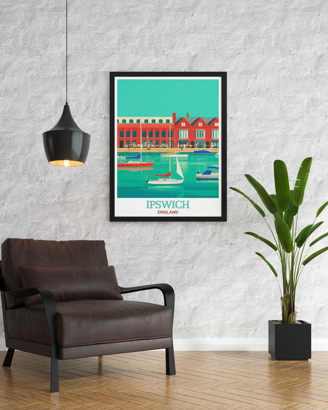 Ipswich Waterfront stunning prints are ideal for anyone looking to incorporate UK art into their home. This elegant England travel art showcases the iconic waterfront offering a perfect blend of history and modernity in your living room decor.