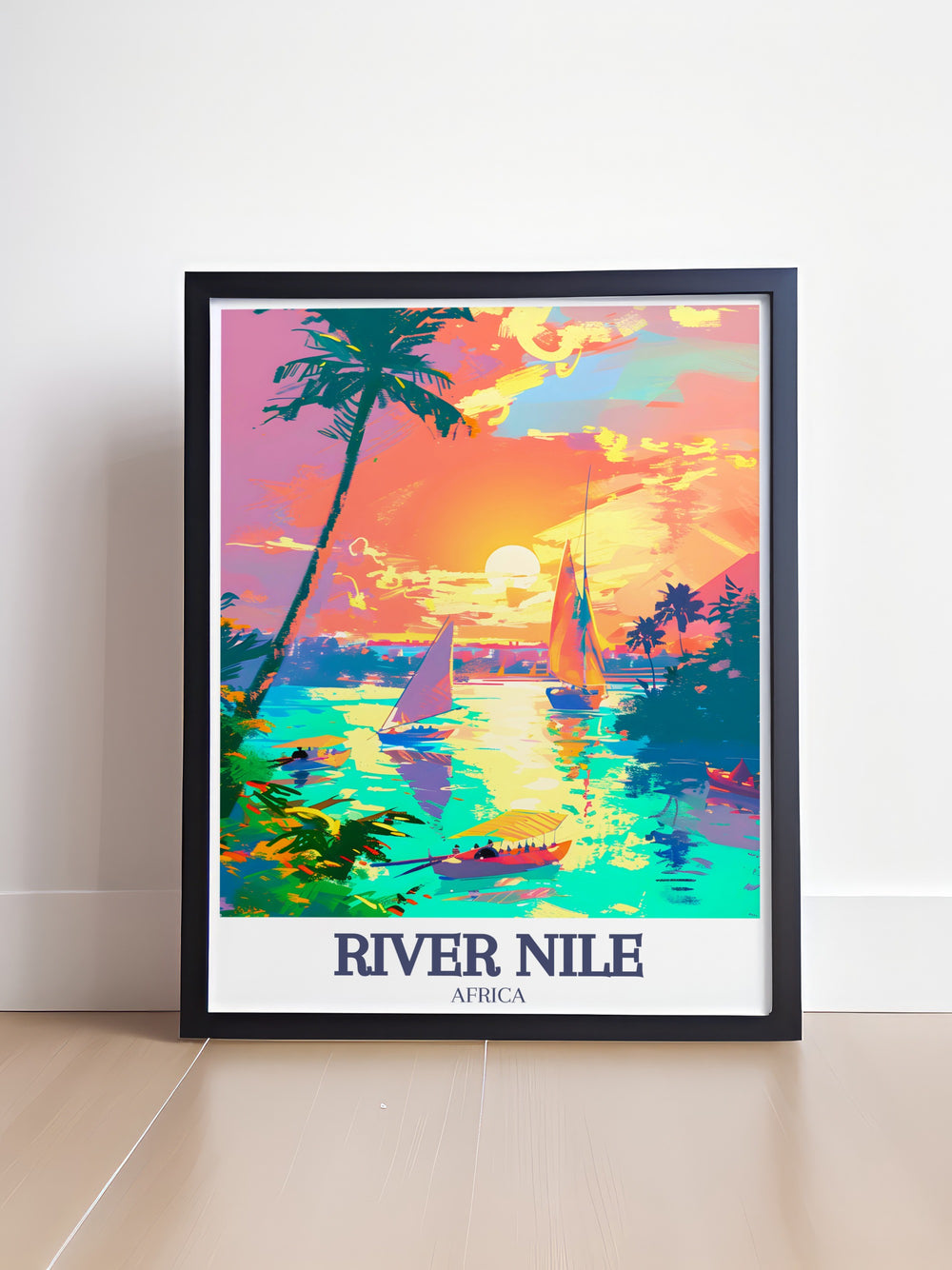 This River Nile Poster Print beautifully captures the scenic flow of the Nile through Luxor, Egypt, with its serene waters framed by ancient Egyptian landmarks. Ideal for travelers or history enthusiasts, this print brings the spirit of Egypt into your home decor with a timeless sense of adventure.