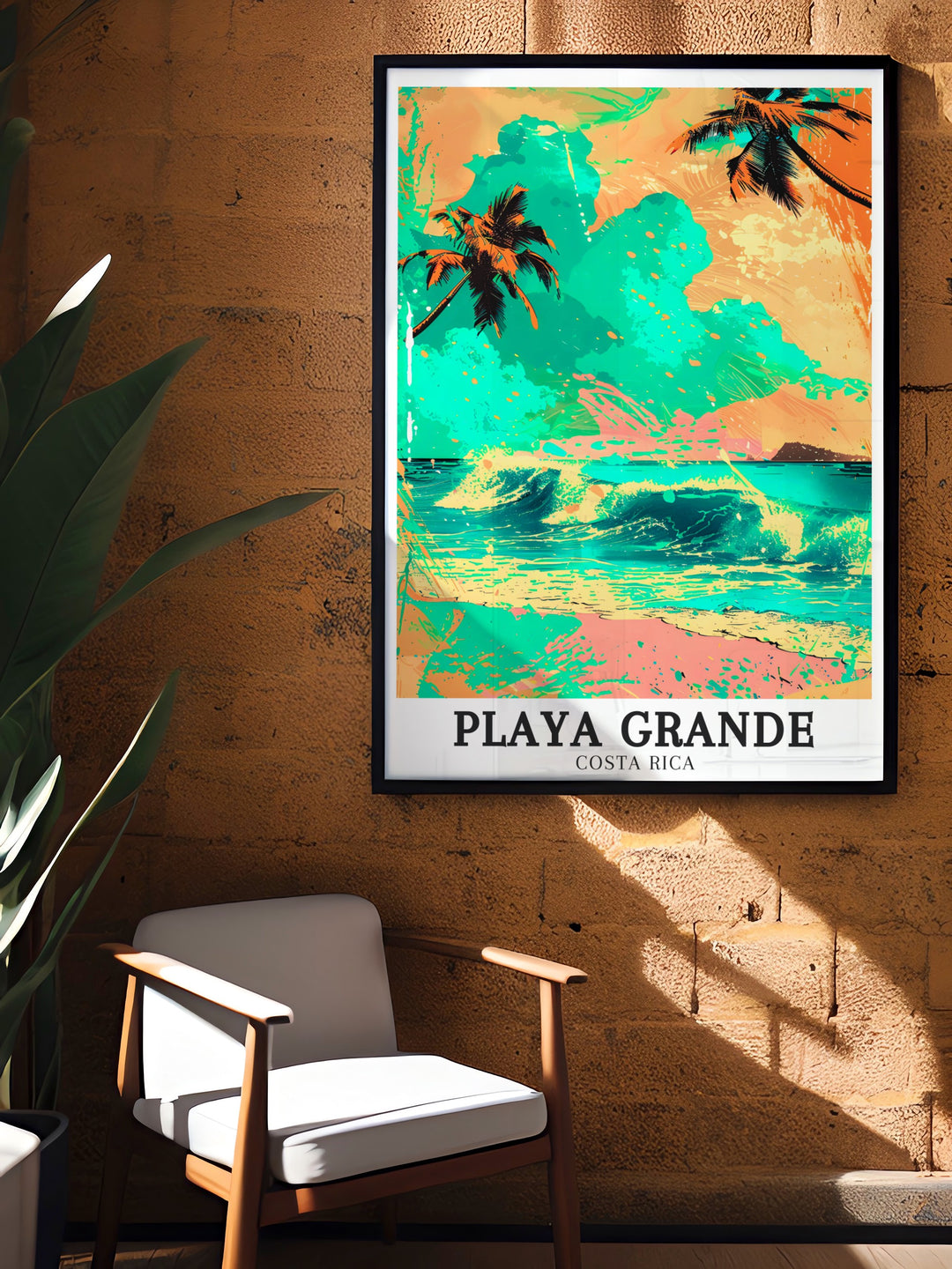 Bring the tropical wonders of Costa Rica to your walls with this Playa Grande travel poster. Featuring the wide shores of Playa Grande and the serene Pacific waters, this print is a great gift for nature lovers and beachgoers alike.