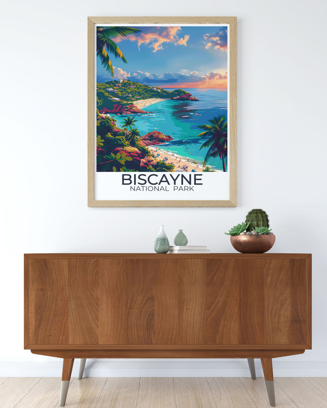 High quality print of Elliot Key Trail and coral reefs in Biscayne National Park, capturing the stunning landscapes and marine life of this unique area. Ideal for art lovers who appreciate both nature and adventure.