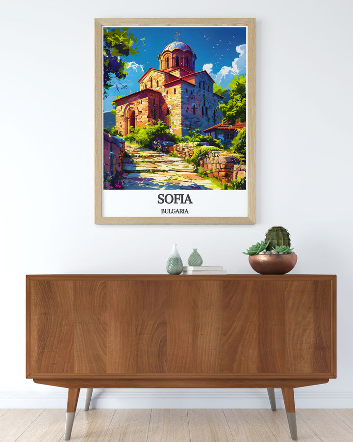 Stunning Sofia Art Print capturing the essence of BULGARIA Rila Monastery with vivid colors and meticulous details a must have for art lovers and travelers.