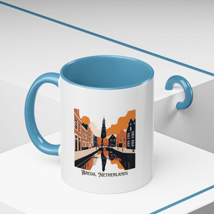 Bring the spirit of Breda into your home with this elegantly crafted mug. Featuring vibrant artwork inspired by the city, it is dishwasher-safe and perfect for hot beverages, making it an excellent keepsake.