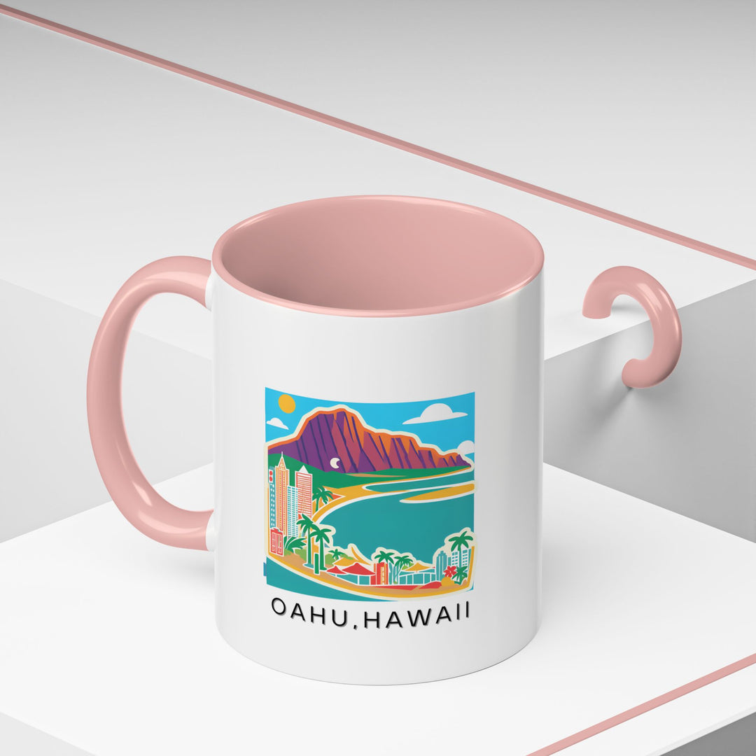 This O‘ahu Hawaii mug is a beautiful reminder of the island’s tropical beauty. Perfect for daily use, it features colorful artwork of O‘ahu’s beaches and mountains. Dishwasher and microwave safe, it’s an ideal mug for any Hawaii lover.