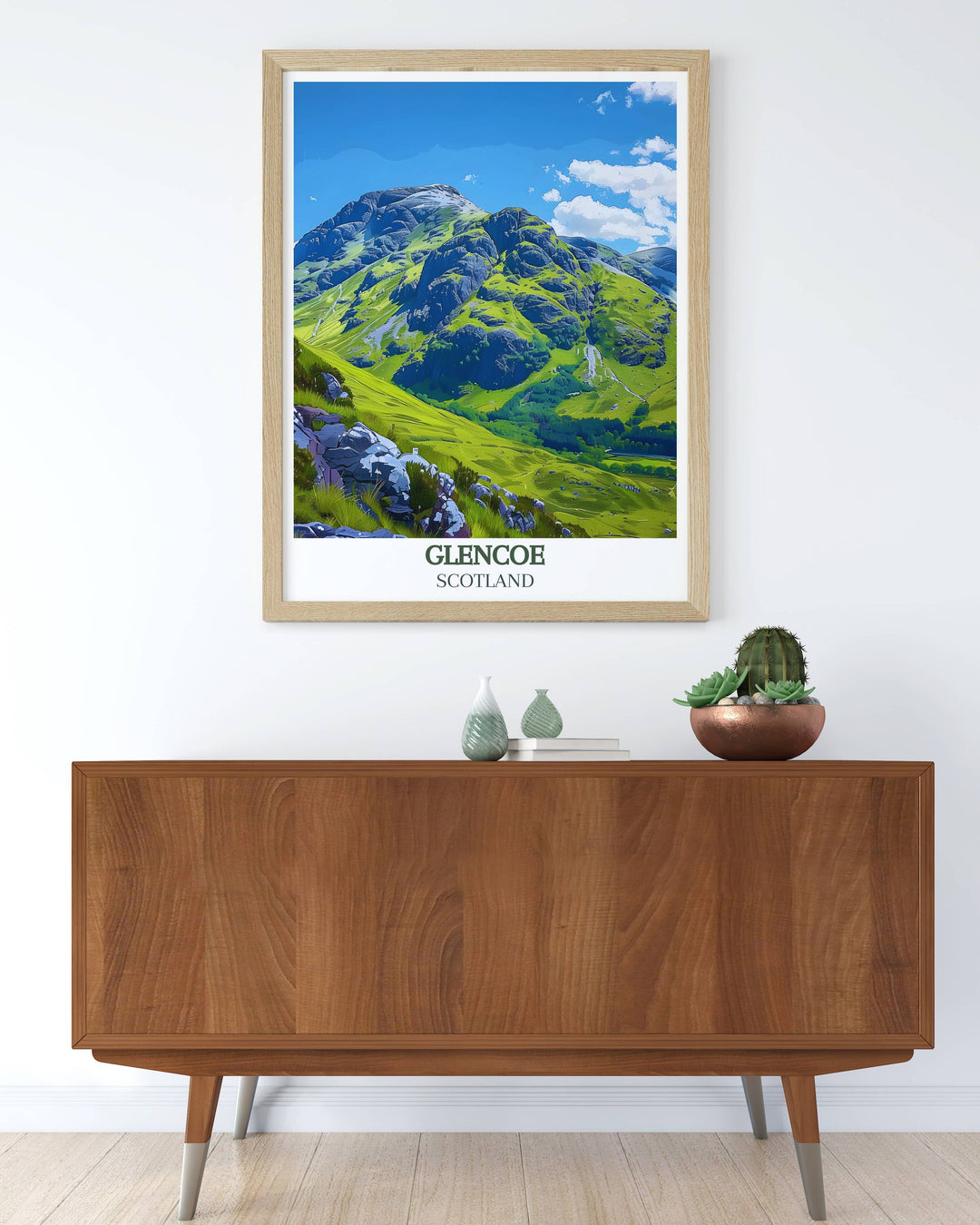 Three Sisters of Glencoe Poster capturing the breathtaking scenery of Glencoe Scotland ideal for those who love travel and nature an exquisite piece of art that adds charm and elegance to your home decor perfect for enhancing any living space