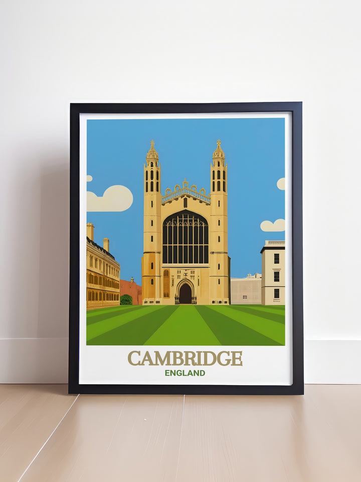 Elegant Kings College Chapel framed prints capturing the stunning gothic architecture of one of Cambridges most famous landmarks ideal for living room decor