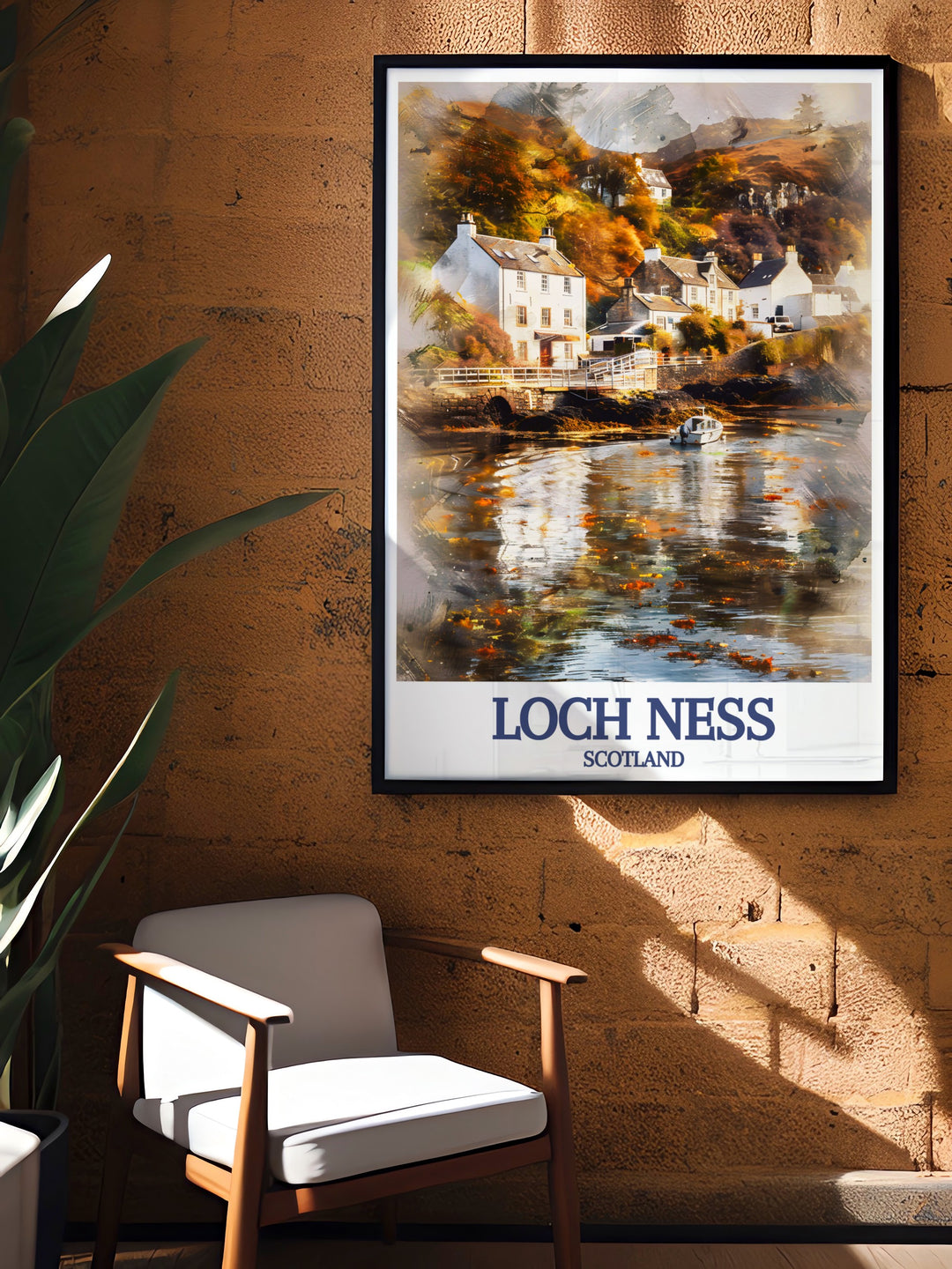 Add a touch of Scottish charm to your home with this Loch Ness Lodge Drumnadrochit art print. Showcasing the iconic Loch Ness and its breathtaking surroundings, it is perfect for those who love nature and want to bring a piece of the Highlands into their living space.