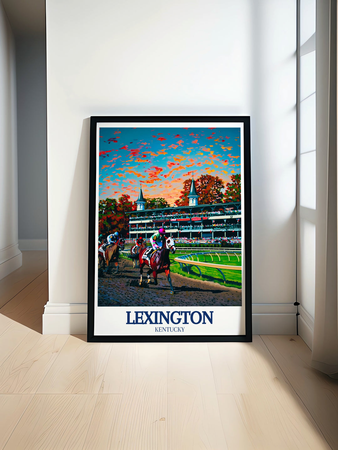 Beautiful Lexington Kentucky wall art featuring a vibrant cityscape perfect for decorating any room and celebrating the charm of Lexington with stunning artwork