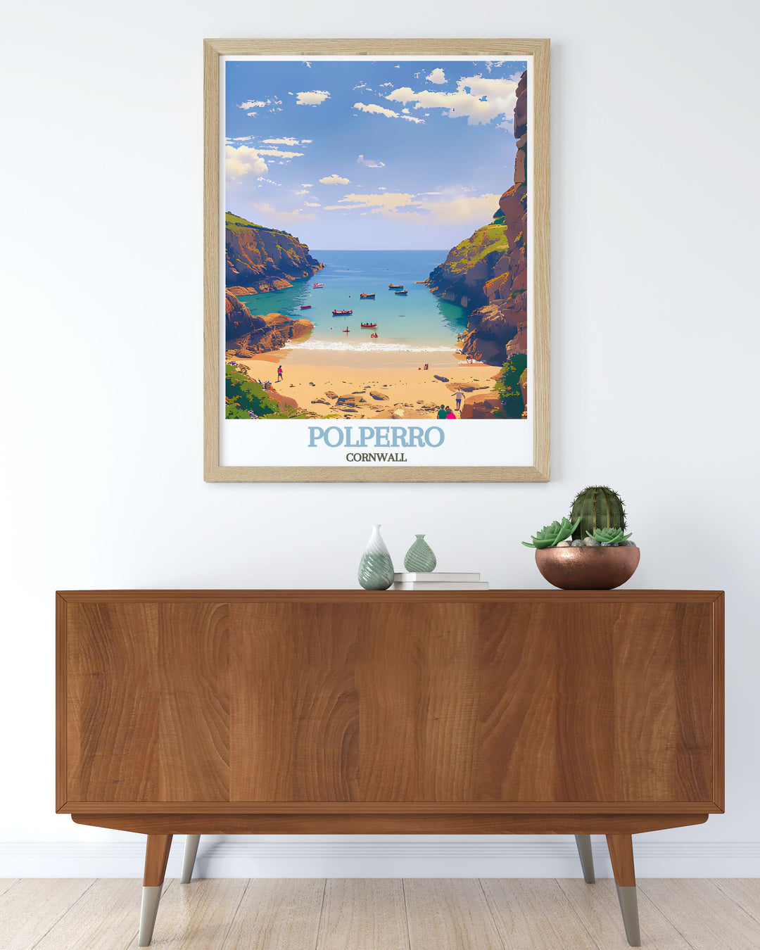 Beautiful Polperro Beach wall art featuring the enchanting views of Polperro Cornwall a must have for those who love coastal paths and scenic beauty