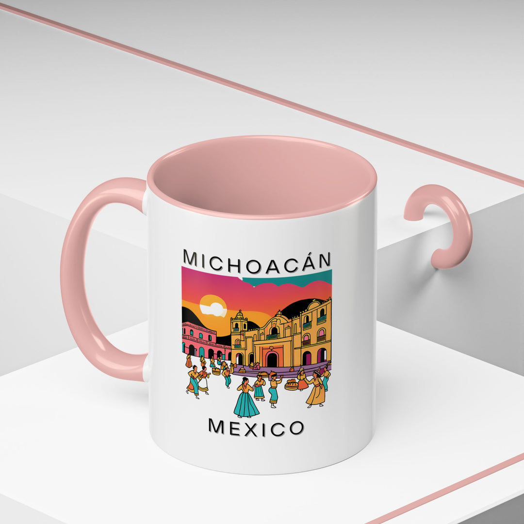 A charming Michoacán Mexico mug that brings the region’s beauty to your daily routine. Perfect for coffee and tea lovers, it features intricate artwork. Dishwasher-safe for easy cleaning and microwave-safe for convenience.