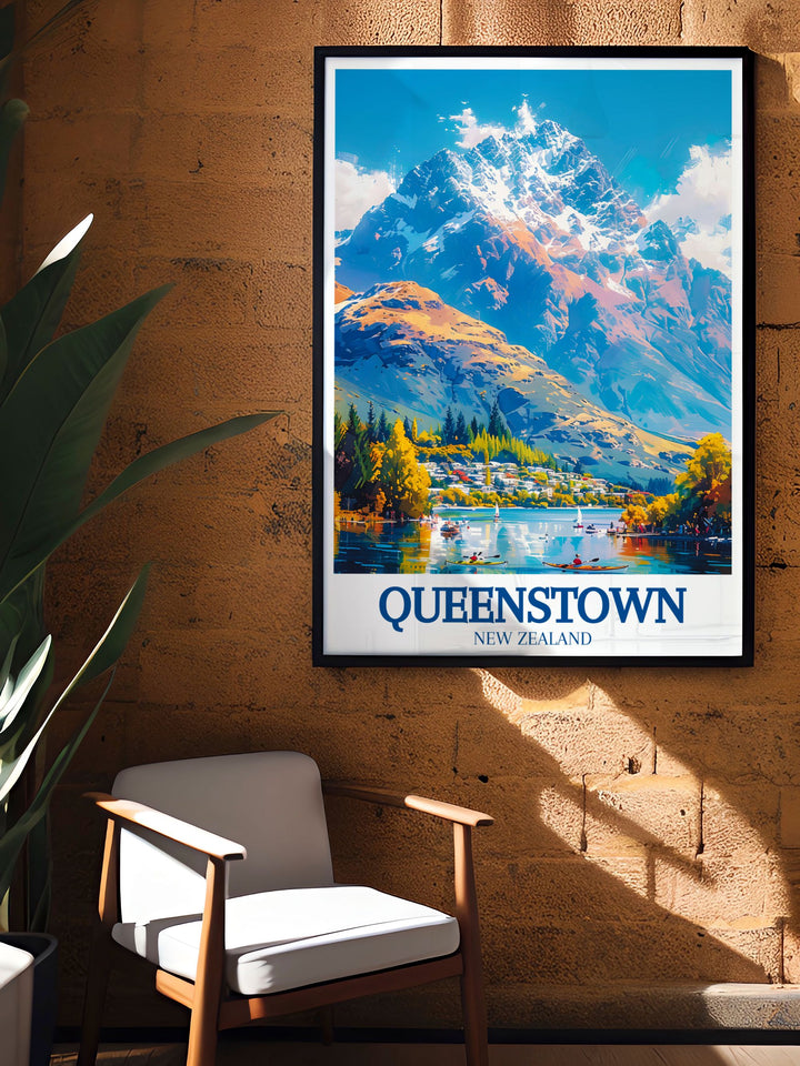 The Remarkables Lake Wakatipu Queenstown photo in black and white capturing the essence of this iconic landscape perfect for wall art decor gifts and enhancing any living space with its sophisticated and timeless design