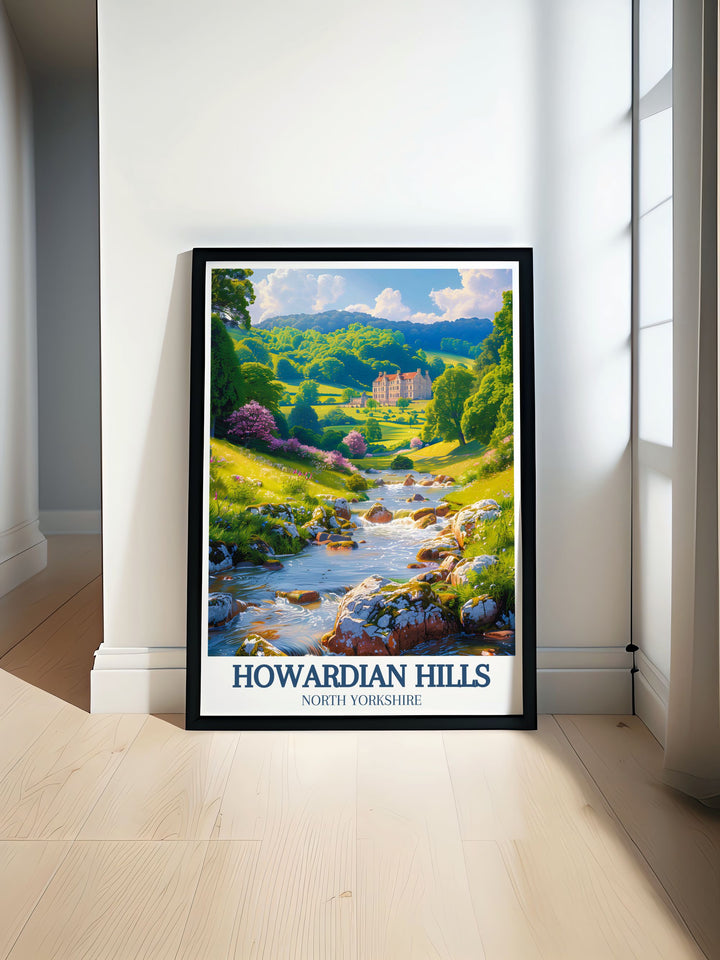 Vintage poster of the Howardian Hills, capturing the timeless beauty and tranquil scenery of this AONB. This print is ideal for those who appreciate classic countryside views and want to bring a piece of Yorkshire into their decor.