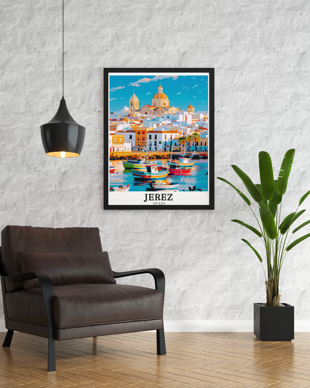 Andalusia wall print featuring the Jerez Cathedral in all its Gothic and Baroque glory. This travel art piece celebrates the architectural marvels of Spains southern region, making it an ideal choice for those who love Spanish history and design.