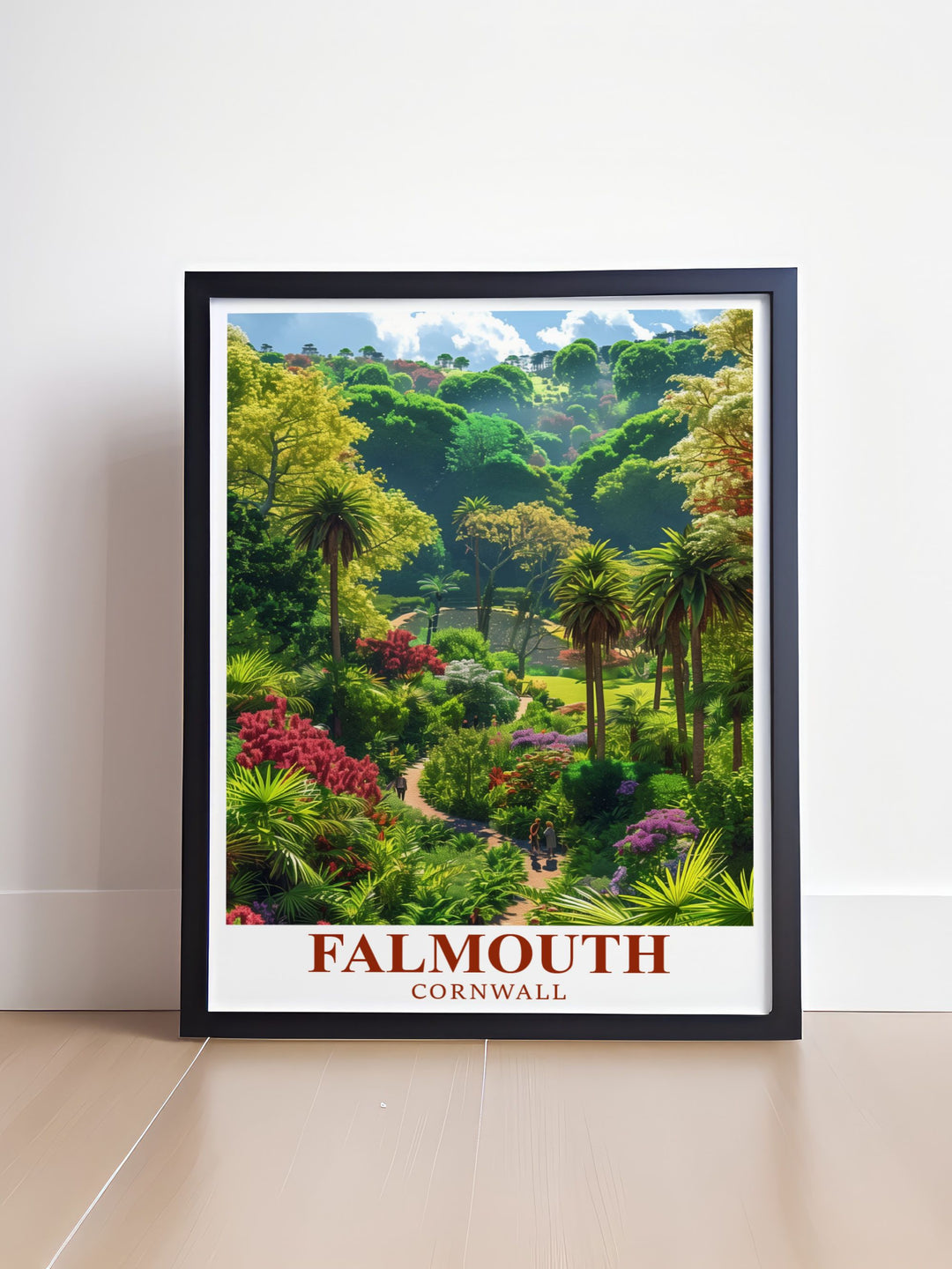 Beautiful Trebah Garden artwork capturing the timeless charm of Falmouth, Cornwall. Perfect for enhancing your living space, this print showcases the vibrant flora and tranquil landscapes of Trebah Garden.