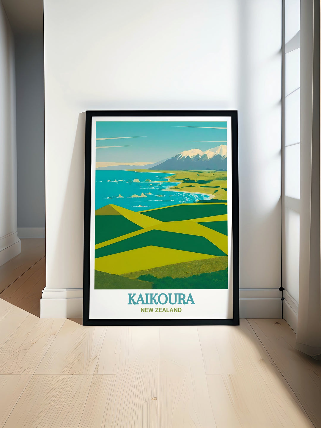 Beautiful Kaikoura Peninsula New Zealand poster showcasing the stunning coastal scenery perfect for home decor travel lovers and art enthusiasts ideal for gifts for dad boyfriend husband wife mom sister and girlfriend