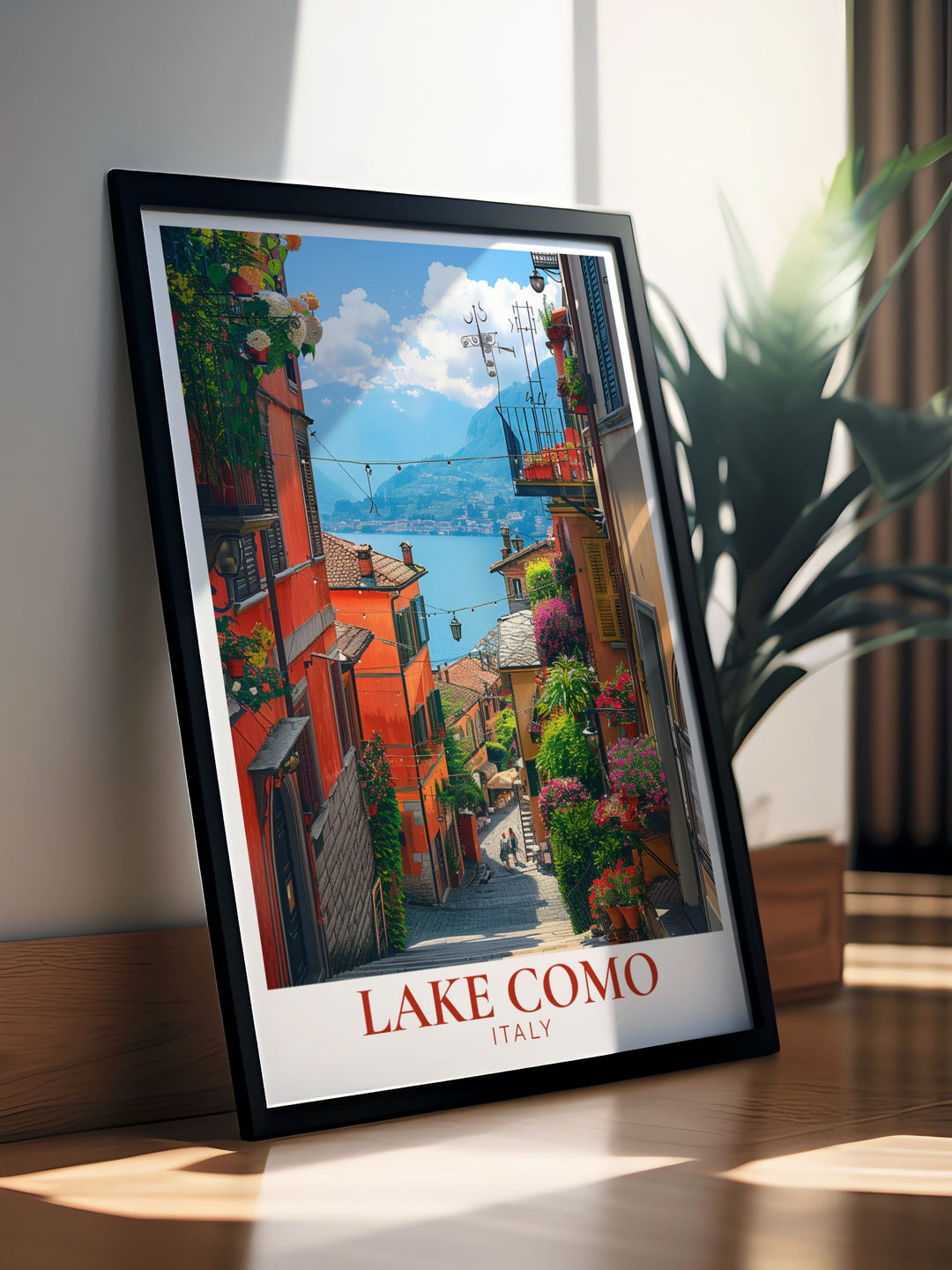 Beautiful Lake Como Poster with Bellagio village adding a touch of Italy to your wall decor and Christmas gifts