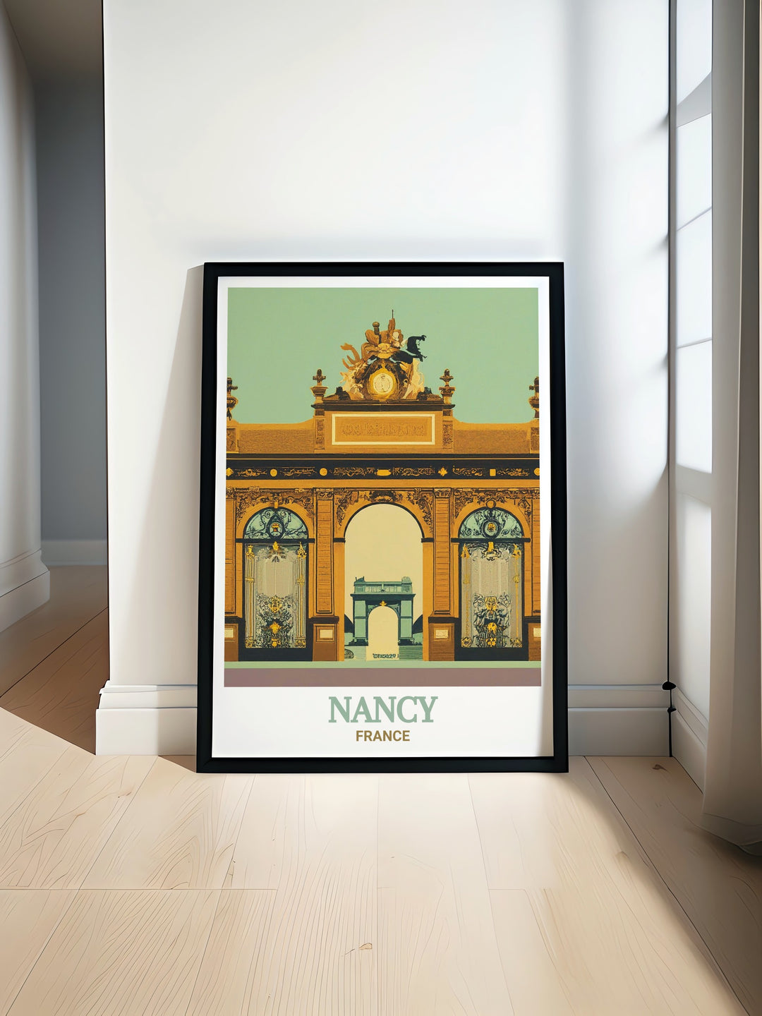 Nancy poster showing the grandeur of Place Stanislas, perfect for anyone looking to bring a piece of France into their home. Its elegant design makes it a great choice for travel enthusiasts and art lovers alike.