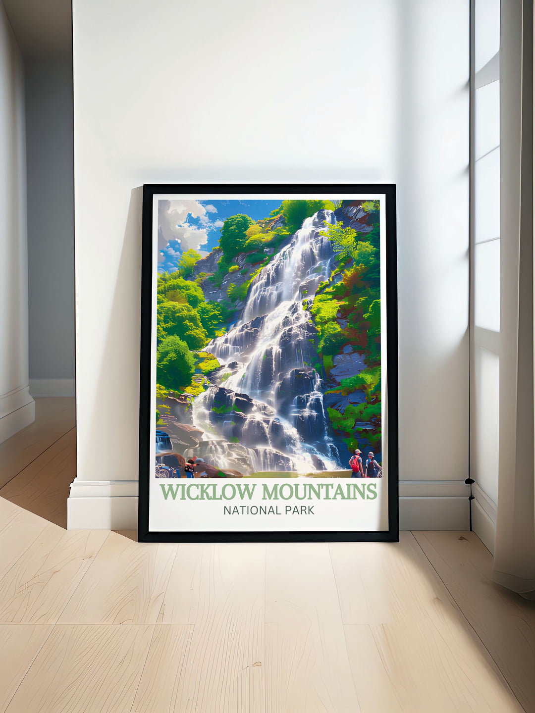 A beautiful fine art print capturing the serene landscapes of Wicklow Mountains National Park in Ireland, showcasing its lush valleys, glacial lakes, and rugged hills. Perfect for nature enthusiasts and those looking to bring a touch of Irish wilderness into their home decor.