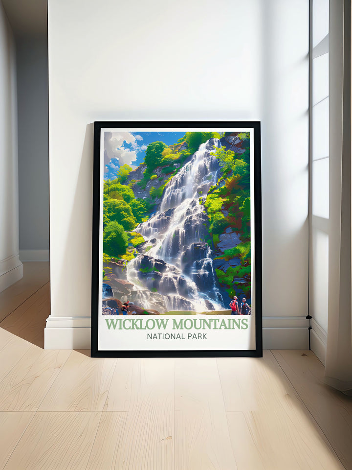 A beautiful fine art print capturing the serene landscapes of Wicklow Mountains National Park in Ireland, showcasing its lush valleys, glacial lakes, and rugged hills. Perfect for nature enthusiasts and those looking to bring a touch of Irish wilderness into their home decor.