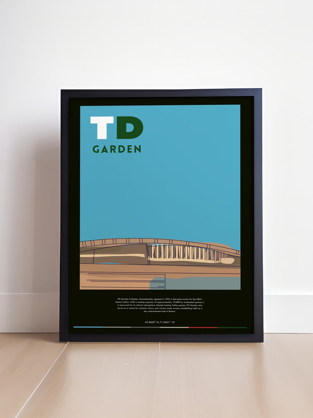 Elegant Boston Celtics Art in a TD Garden Poster Print highlighting the legendary players of the Celtics ideal for stylish living room decor or as an exceptional gift for sports fans