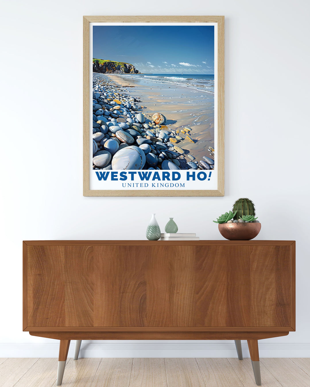 Pebble Ridge stunning prints capture the tranquility of Devons coastline perfect for coastal living and wall decor modern art pieces that bring the beach to life making them ideal travel poster gifts and elegant home decor solutions for any room