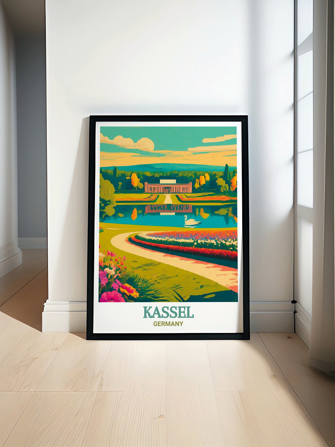 Kassel Wall Art featuring the historic Orangerie in Germany. This art print captures the grandeur of the Baroque architecture, making it a stunning addition to any home decor. Perfect for those who appreciate history and elegance, this Germany Travel Art brings a touch of Kassels cultural heritage into your space