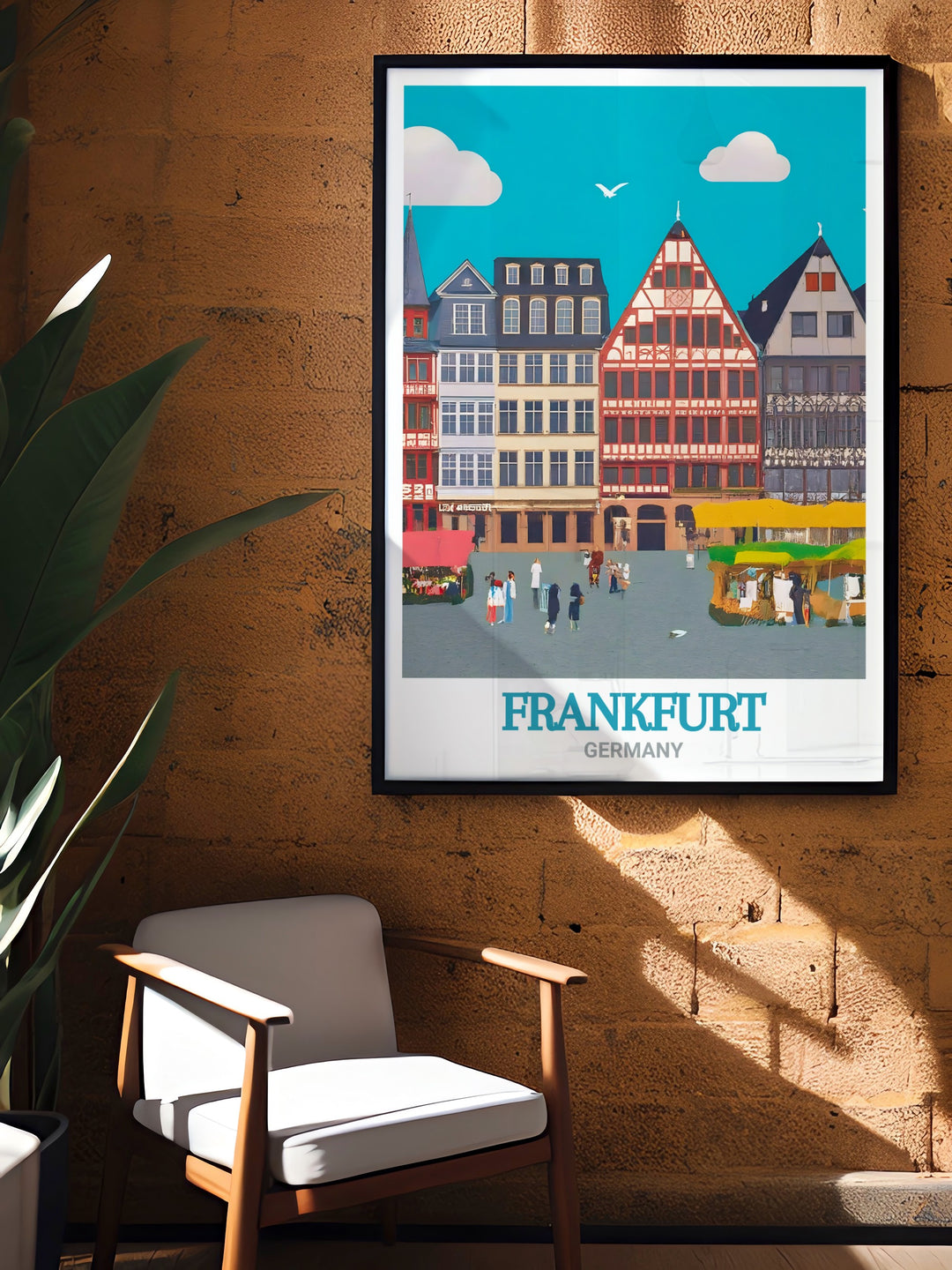 Frankfurt Poster featuring the historic Romerberg bringing a touch of cultural sophistication to your home making it the perfect Germany Travel Gift