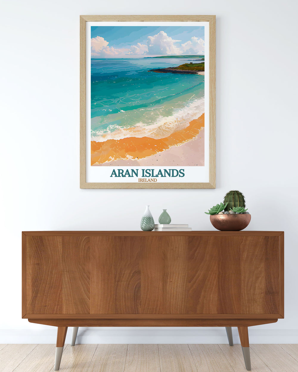 Kilmurvey Beach modern art print showcasing the serene beauty of the Aran Islands ideal for enhancing any home decor