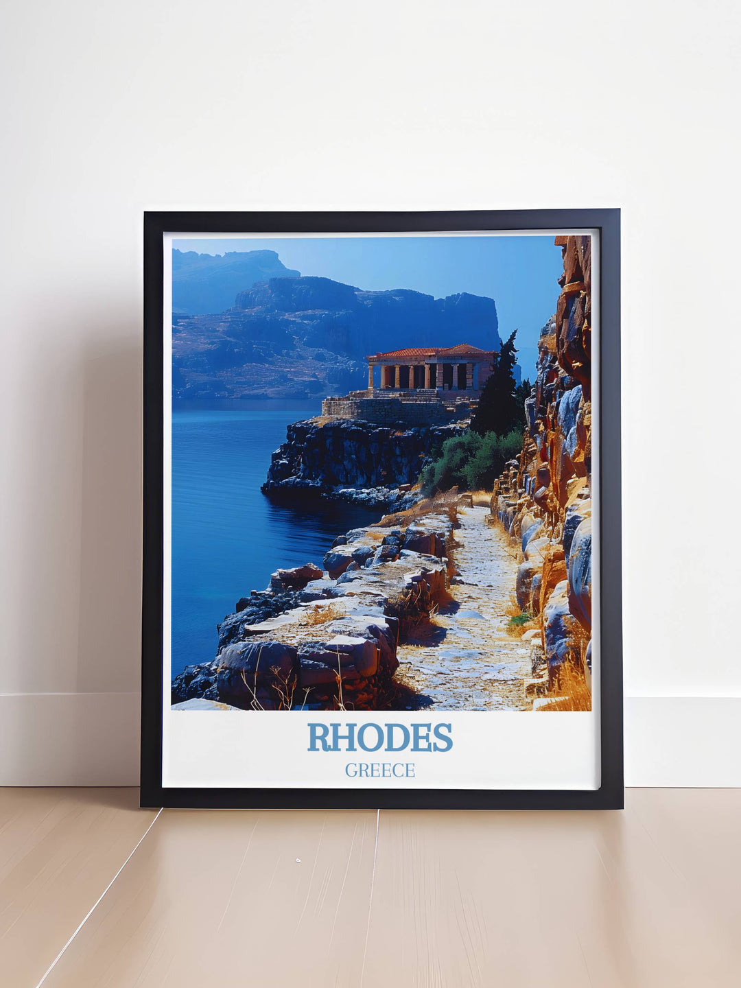 Rhodes Island Art featuring the Acropolis of Lindos captures the historic charm and scenic beauty of this Greek landmark. Perfect for enhancing living rooms or as a gift for those who admire travel and culture. This artwork highlights the stunning architecture and ancient ruins of Rhodes Greece.