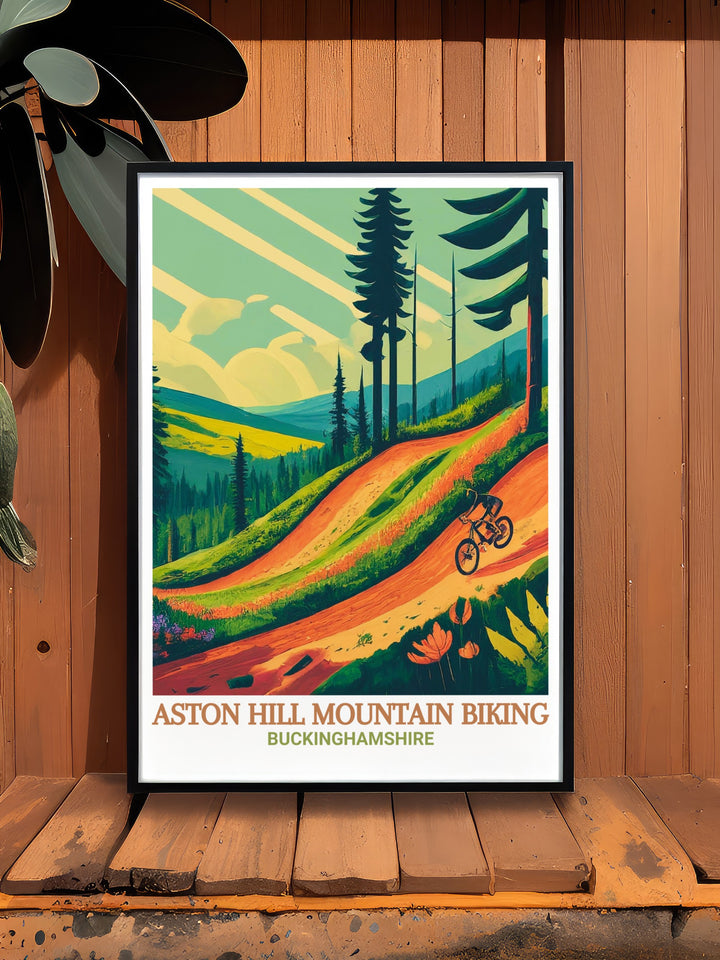 Downhill Trails Framed Prints from Aston Hill MTB and Wendover Woods offer a stunning way to bring the thrill of the trail into your home Chiltern Hills MTB and Wendover Poster make this Mountain Bike Print a must have for enthusiasts