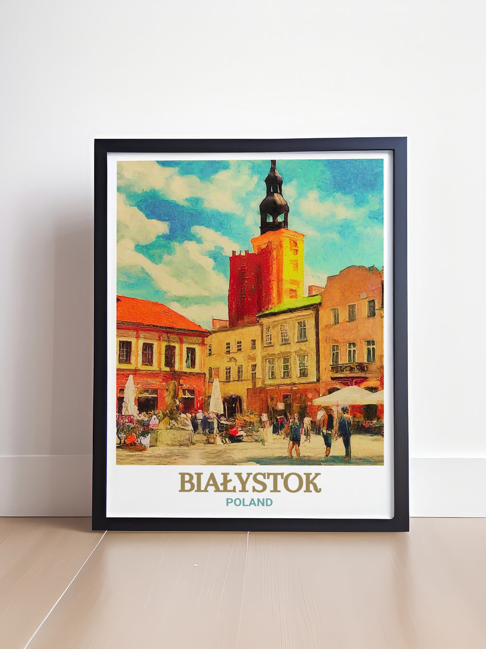 Kościuszko Market Wall Art captures the essence of Polands vibrant square in the heart of Białystok. This detailed travel art is perfect for lovers of architecture, history, and culture, offering a vivid representation of one of Polands most beloved landmarks.