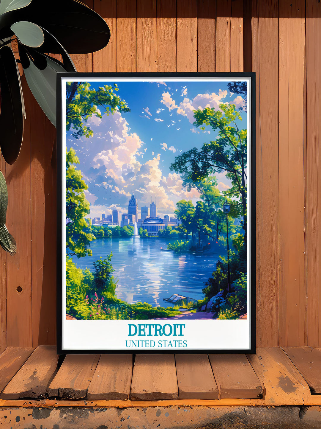 Modern wall decor showcasing the picturesque landscapes of Belle Isle Park, perfect for bringing a sense of tranquility and nature into your home.