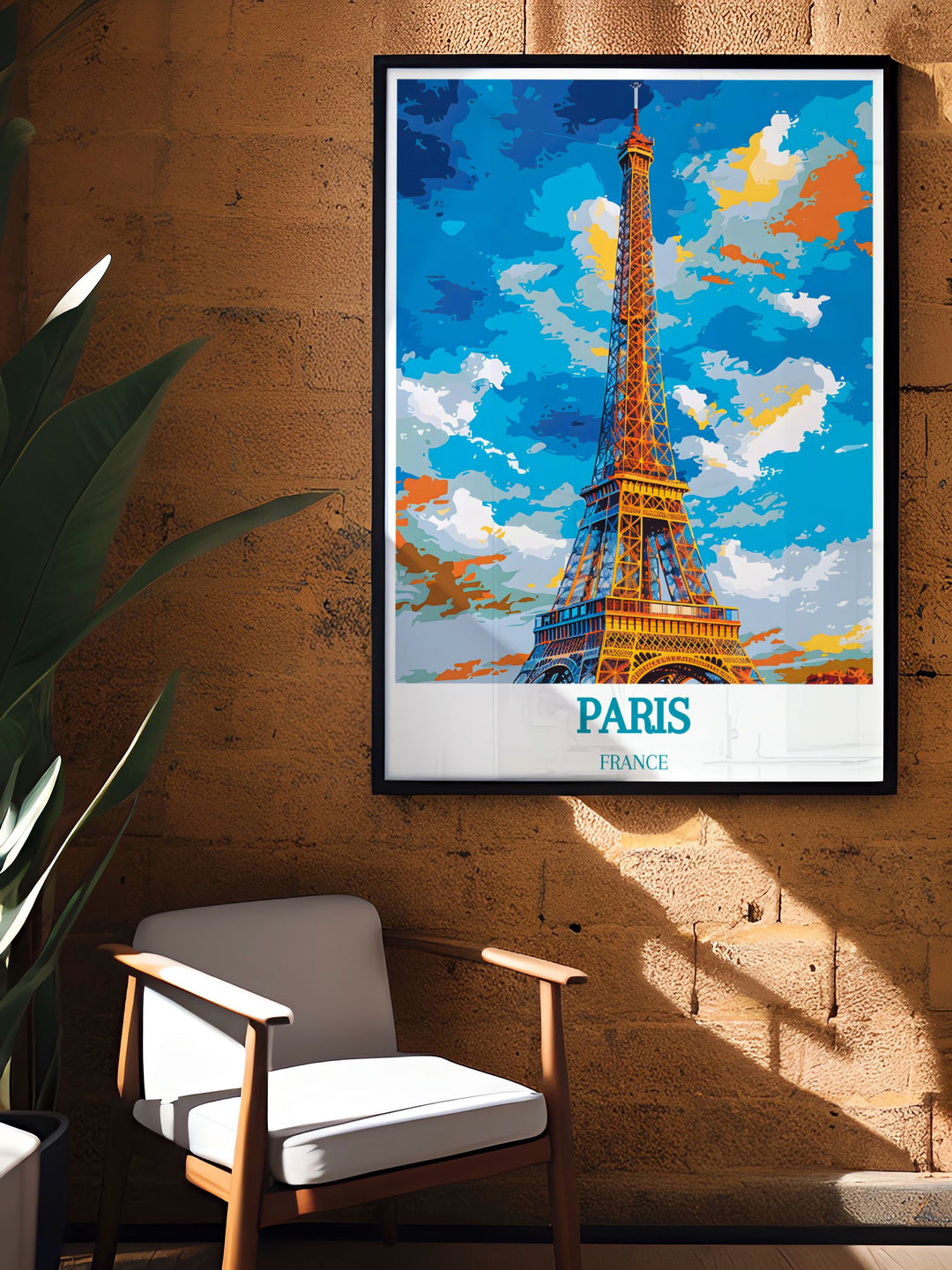 Elegant and colorful Eiffel Tower Art Print showcasing the beauty of Paris. Perfect for decorating your living space or as a unique gift for friends who appreciate vibrant artwork.