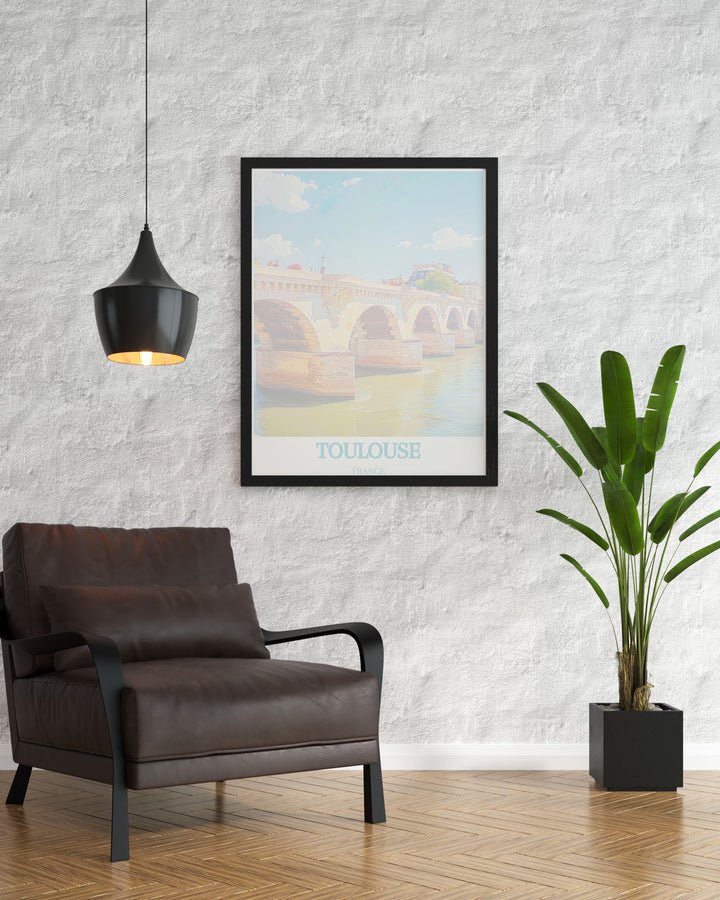 Celebrate the architectural elegance of Pont Neuf with this vibrant art print, ideal for adding a touch of French sophistication to your home decor.