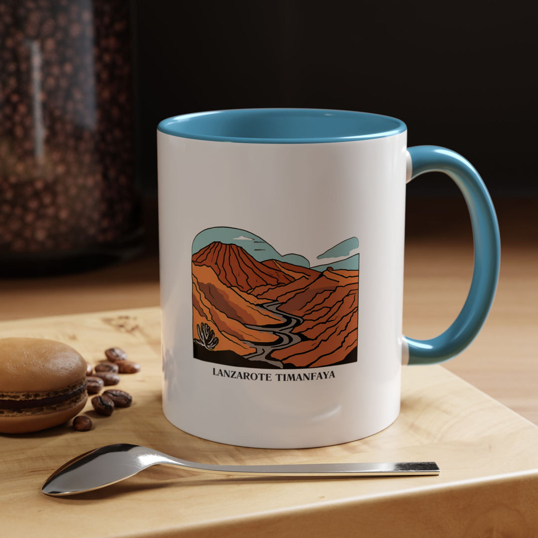 This beautifully designed Lanzarote Timanfaya National Park mug captures the volcanic terrain and dramatic views of the park. Ideal for coffee or tea lovers, it combines stunning artwork with practicality as it is dishwasher and microwave safe.