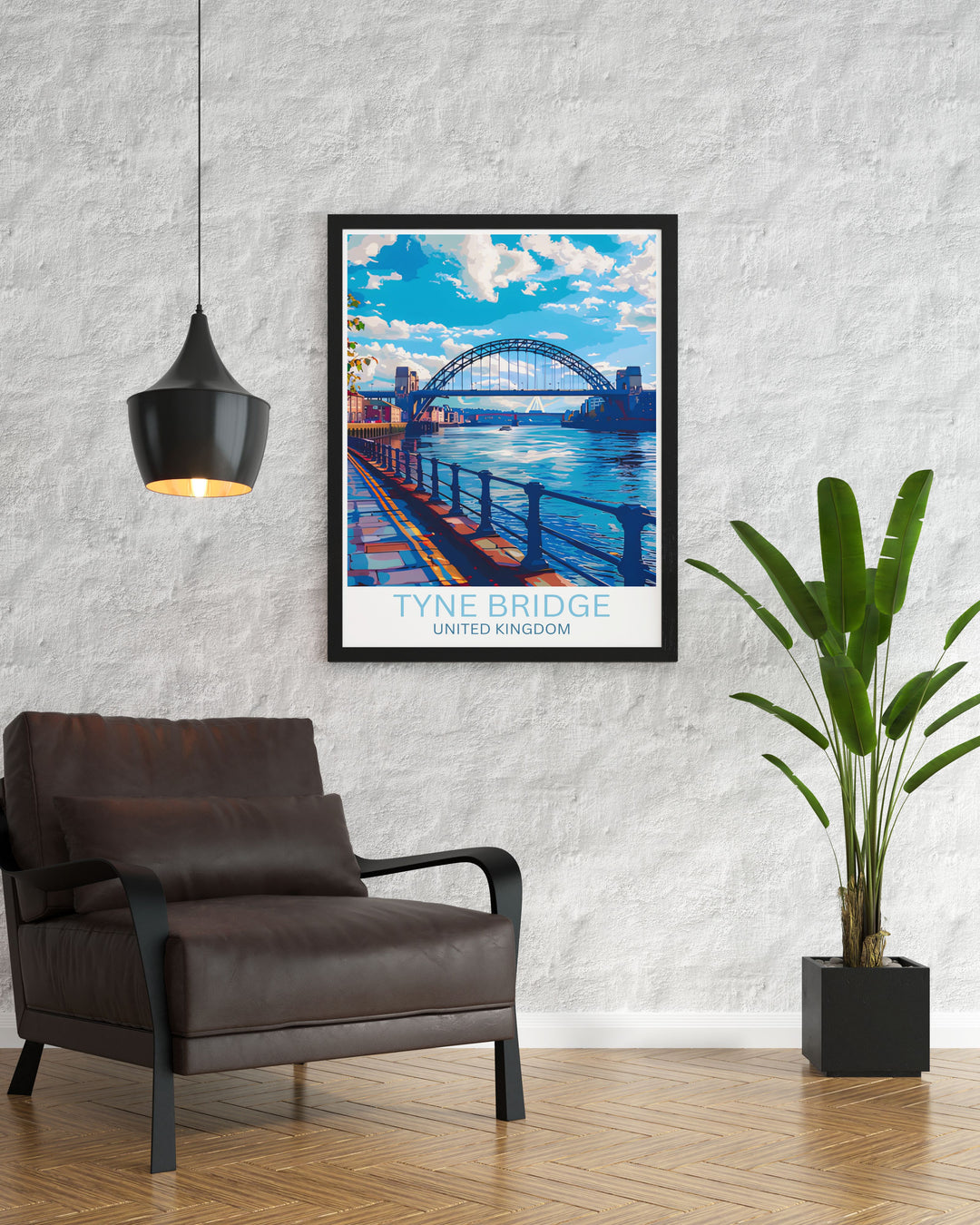 Stunning Quayside Artwork featuring the Tyne Bridge and Gatesheads landmarks. This Newcastle Art Print is designed for those who appreciate the city's architecture and is available as part of our Bucket List Prints collection for elegant home decor