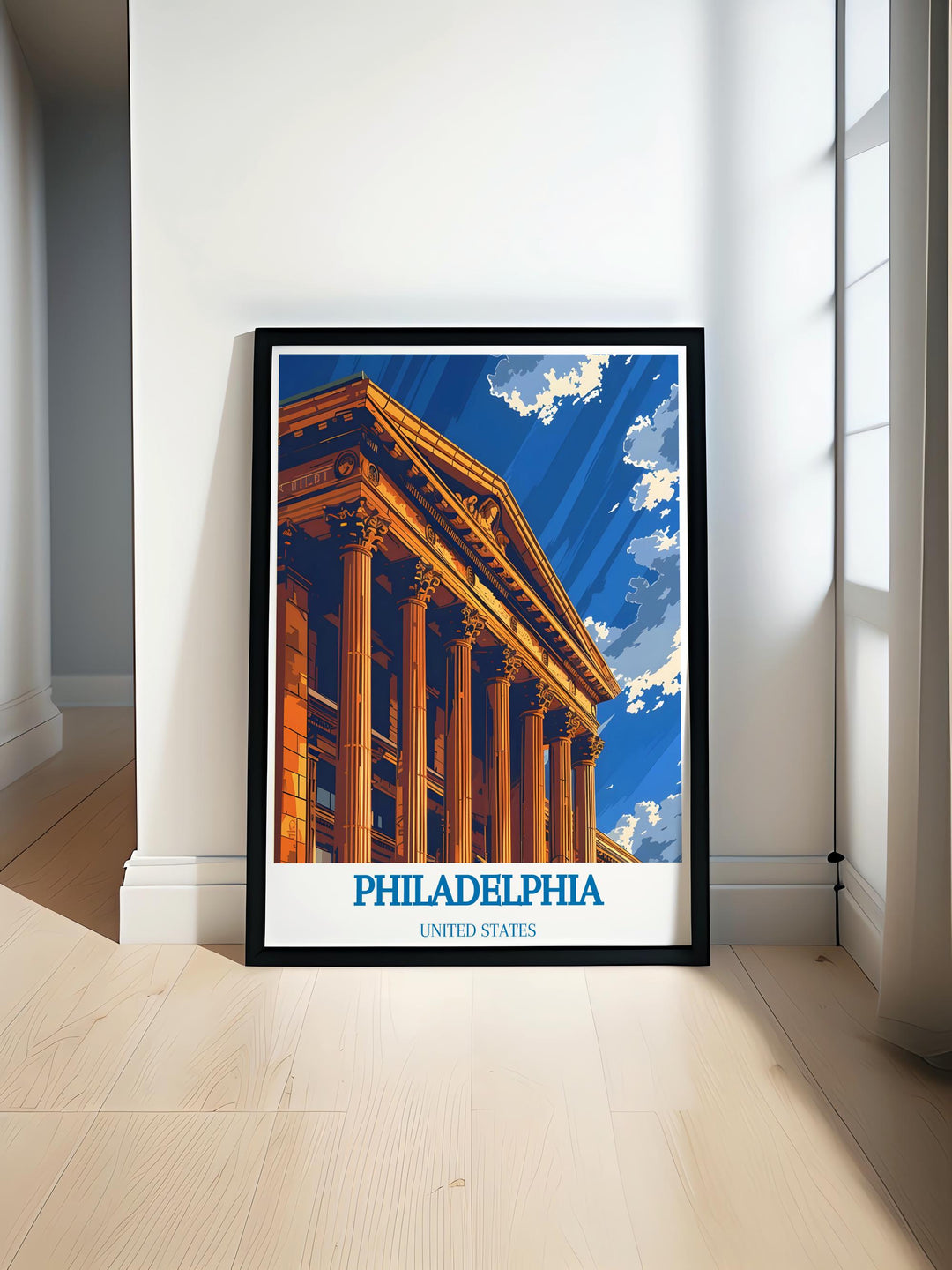 Philadelphia Museum of Art modern print showcasing the iconic architecture perfect for enhancing home decor